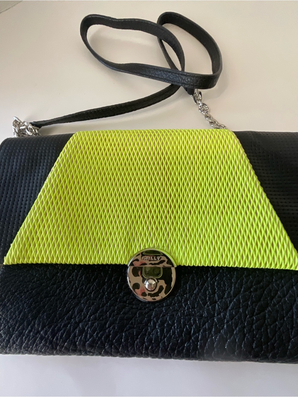 Milly Black and Neon Yellow Crossbody Bag - Sleek Lightweight Shoulder Bag